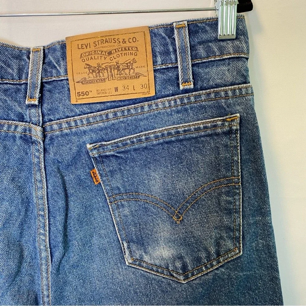 Levi's‎ Orange Tab Men's 505 Relaxed Fit Tapered Leg Jeans Size 34x30 Vintage